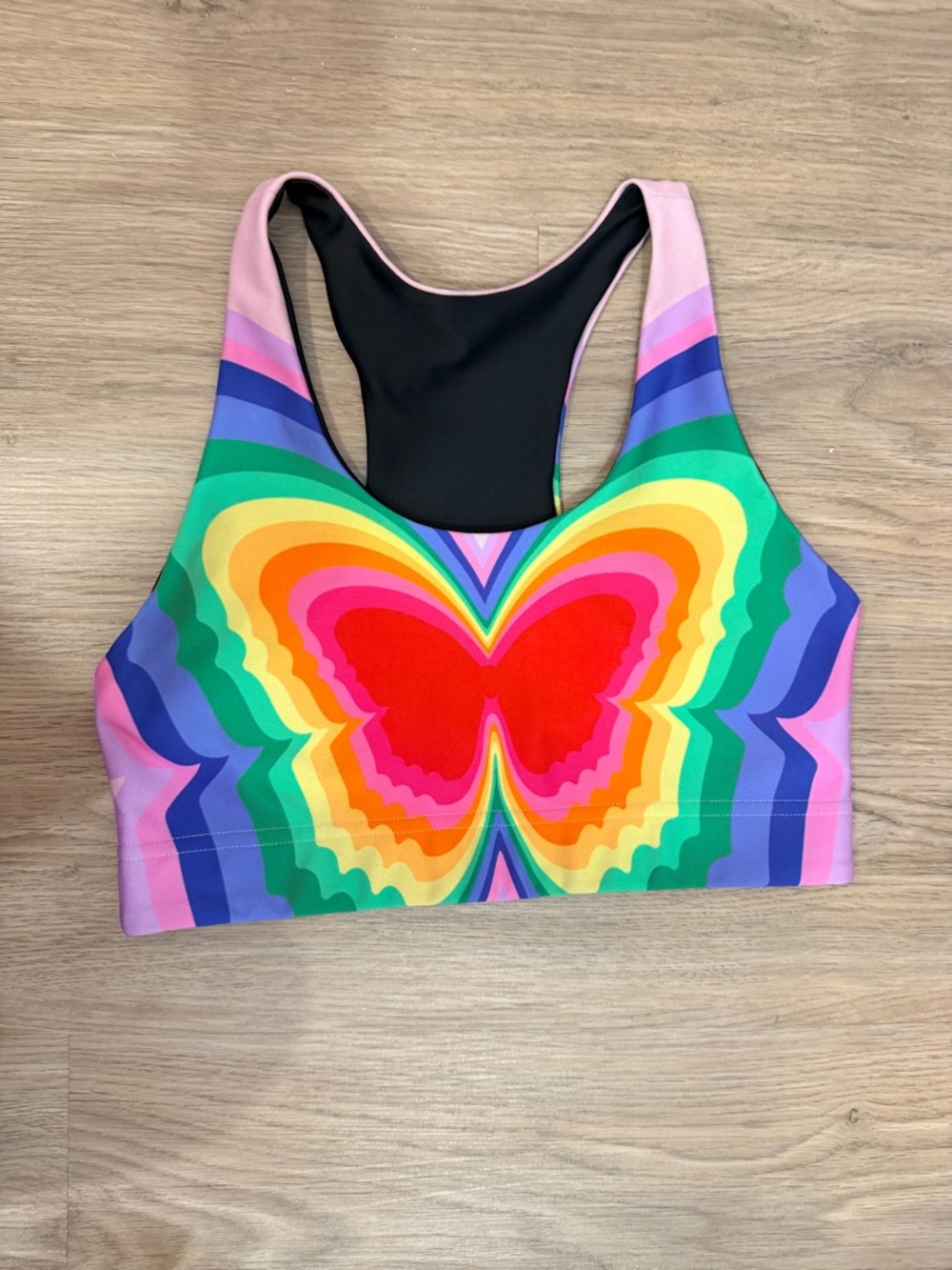 Terez Rainbow Wave Sports Bra - Neon Multicolor